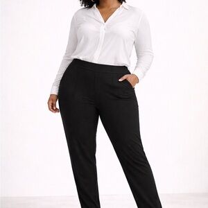 Stoosh Black Women's Trousers 1X Pull On